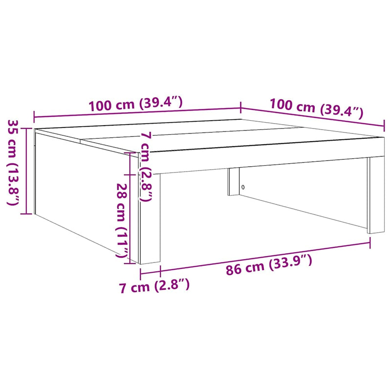 Coffee Table White 100x100x35 cm Engineered Wood Payday Deals