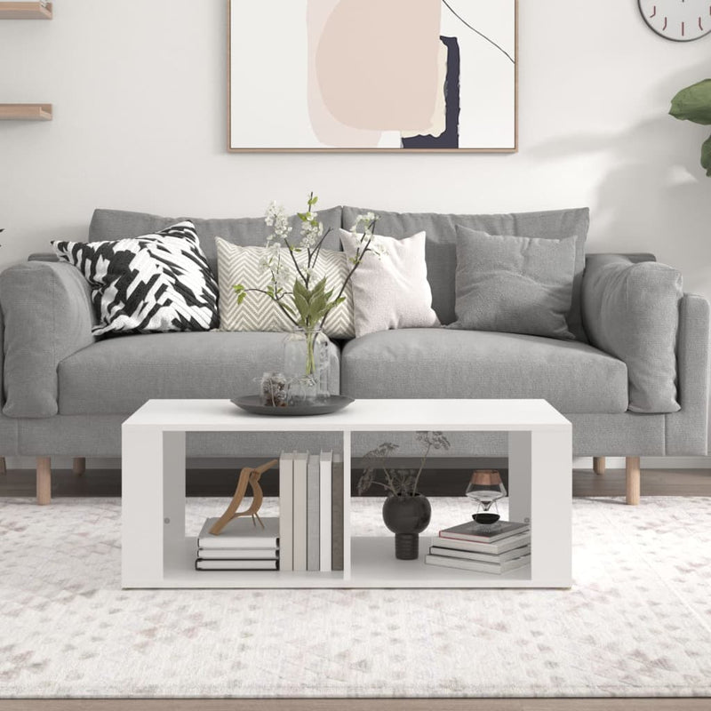 Coffee Table White 100x50x36 cm Engineered Wood Payday Deals