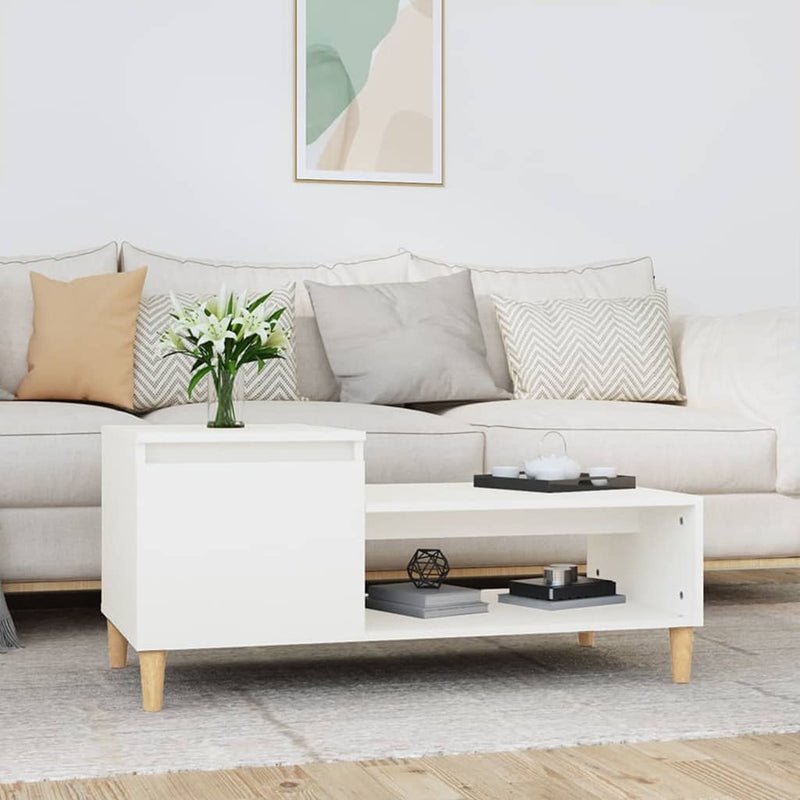 Coffee Table White 100x50x45 cm Engineered Wood Payday Deals