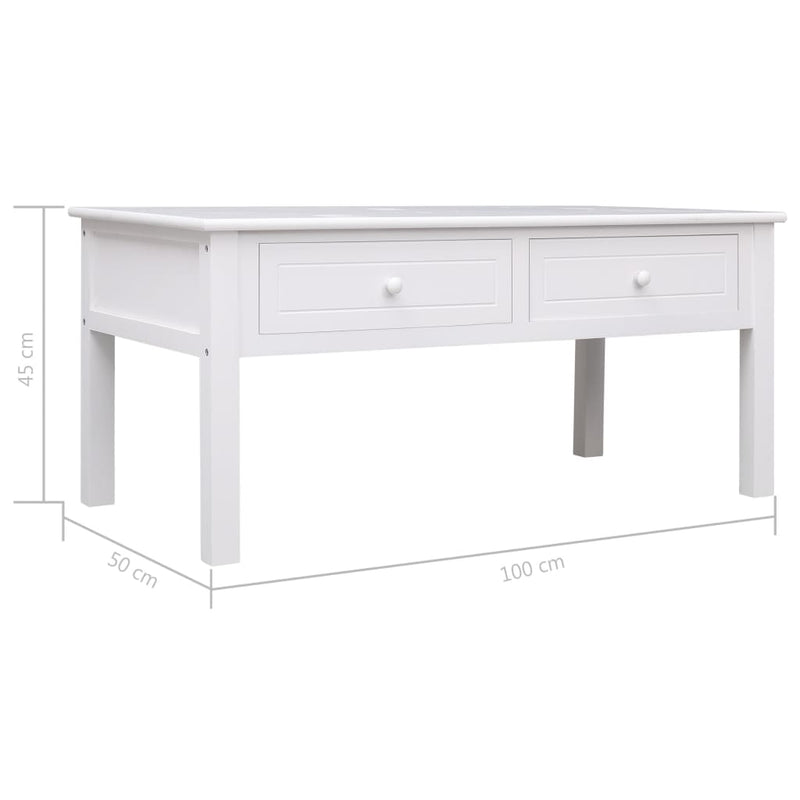 Coffee Table White 100x50x45 cm Wood Payday Deals