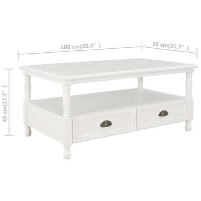 Coffee Table White 100x55x45 cm Wood Payday Deals