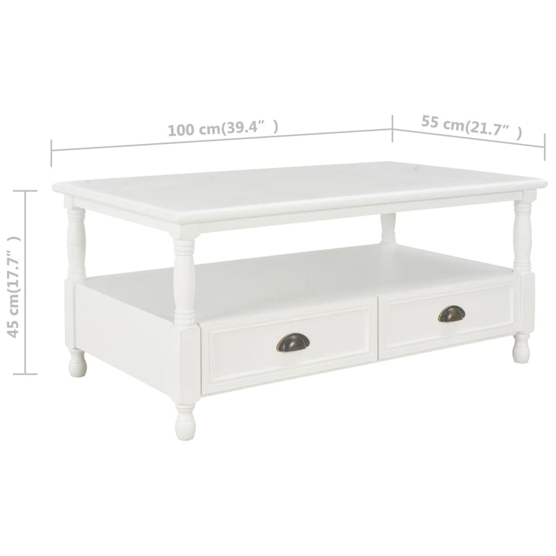 Coffee Table White 100x55x45 cm Wood Payday Deals