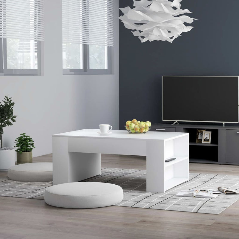 Coffee Table White 100x60x42 cm Engineered Wood Payday Deals
