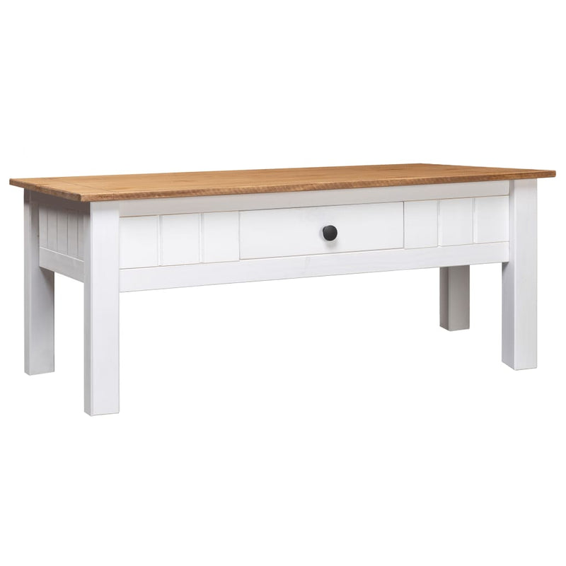 Coffee Table White 100x60x45 cm Solid Pine Wood Panama Range Payday Deals