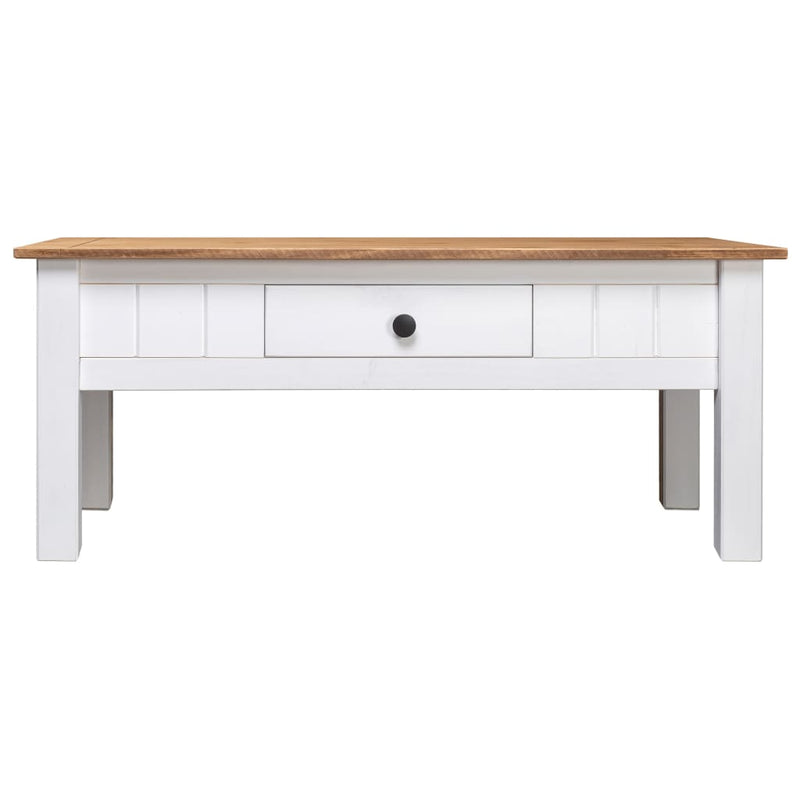 Coffee Table White 100x60x45 cm Solid Pine Wood Panama Range Payday Deals