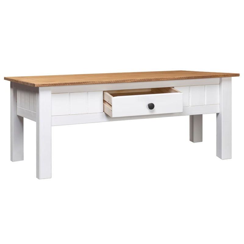 Coffee Table White 100x60x45 cm Solid Pine Wood Panama Range Payday Deals