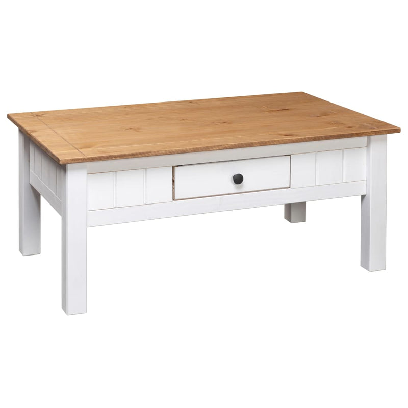 Coffee Table White 100x60x45 cm Solid Pine Wood Panama Range Payday Deals