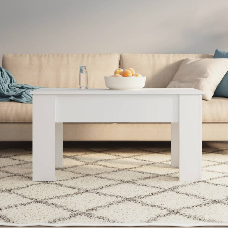 Coffee Table White 101x49x52 cm Engineered Wood Payday Deals