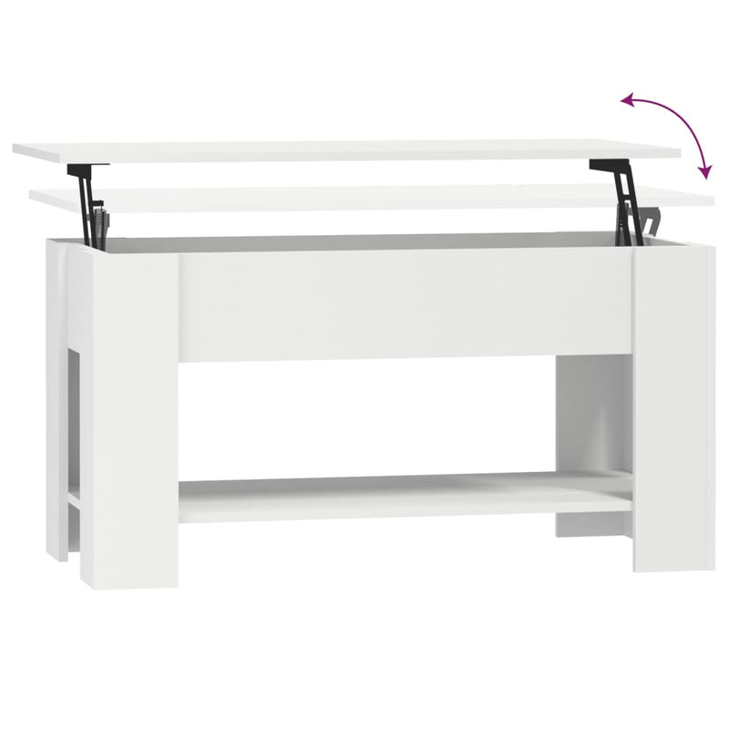 Coffee Table White 101x49x52 cm Engineered Wood Payday Deals