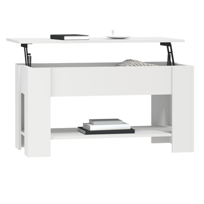 Coffee Table White 101x49x52 cm Engineered Wood Payday Deals