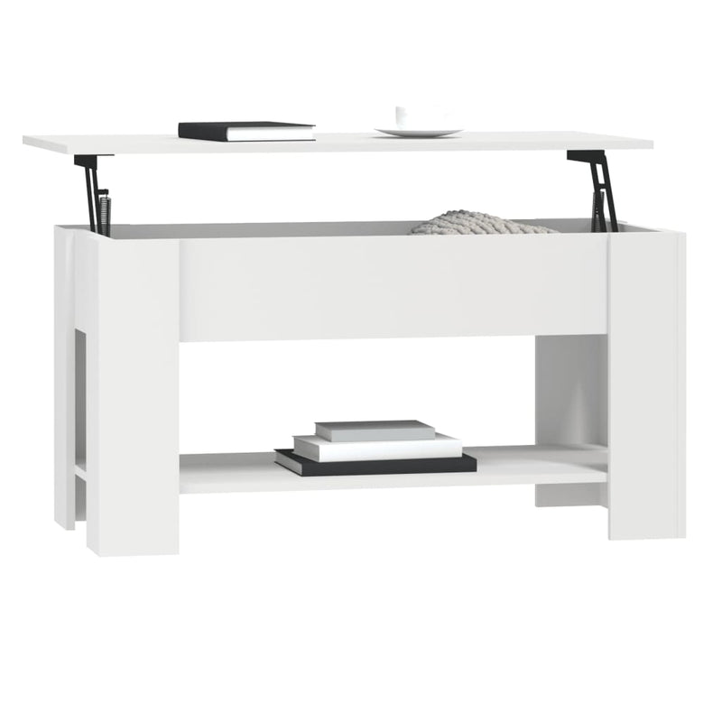 Coffee Table White 101x49x52 cm Engineered Wood Payday Deals