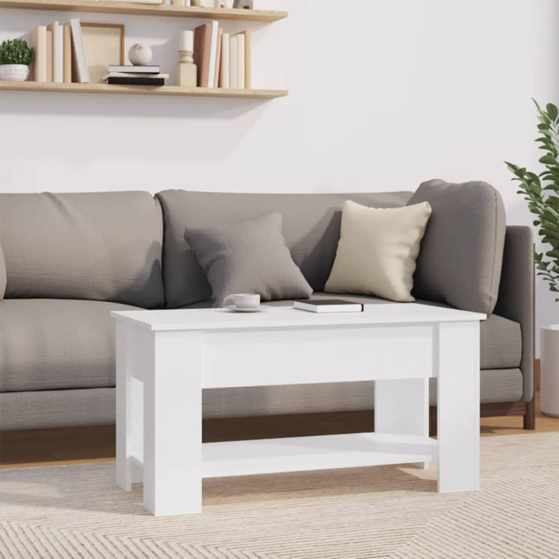 Coffee Table White 101x49x52 cm Engineered Wood Payday Deals