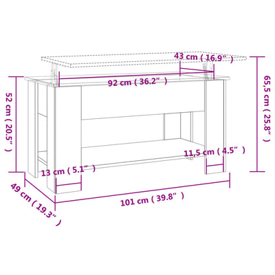 Coffee Table White 101x49x52 cm Engineered Wood Payday Deals