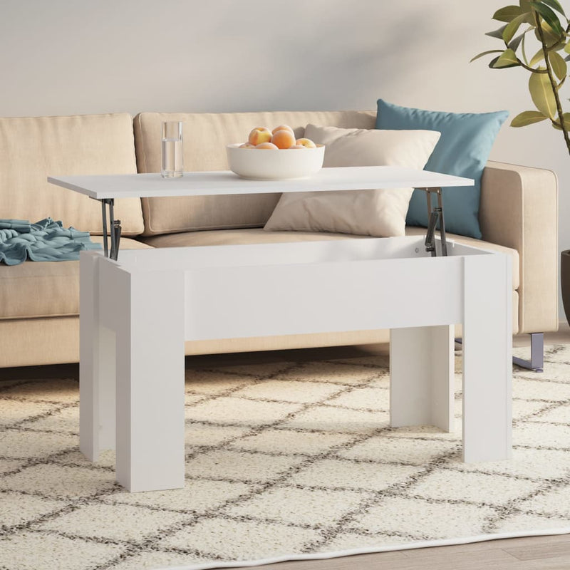 Coffee Table White 101x49x52 cm Engineered Wood Payday Deals