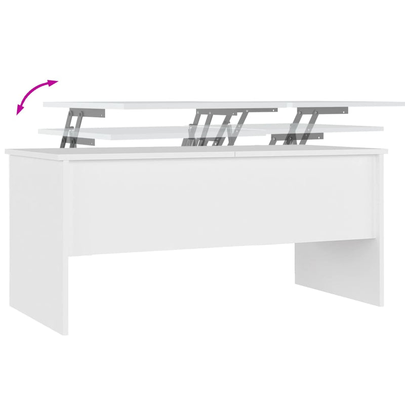Coffee Table White 102x50.5x46.5 cm Engineered Wood Payday Deals