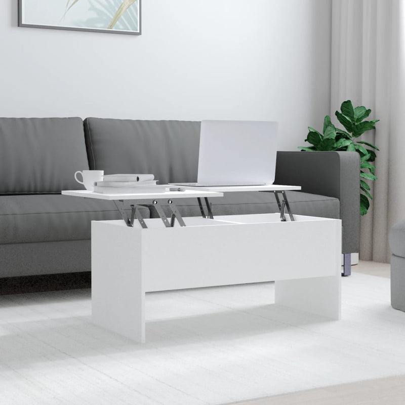 Coffee Table White 102x50.5x46.5 cm Engineered Wood Payday Deals