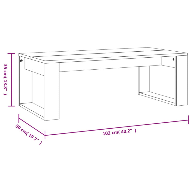 Coffee Table White 102x50x35 cm Engineered Wood Payday Deals