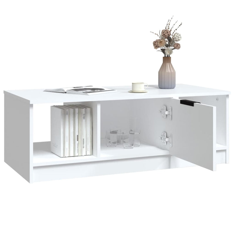 Coffee Table White 102x50x36 cm Engineered Wood Payday Deals