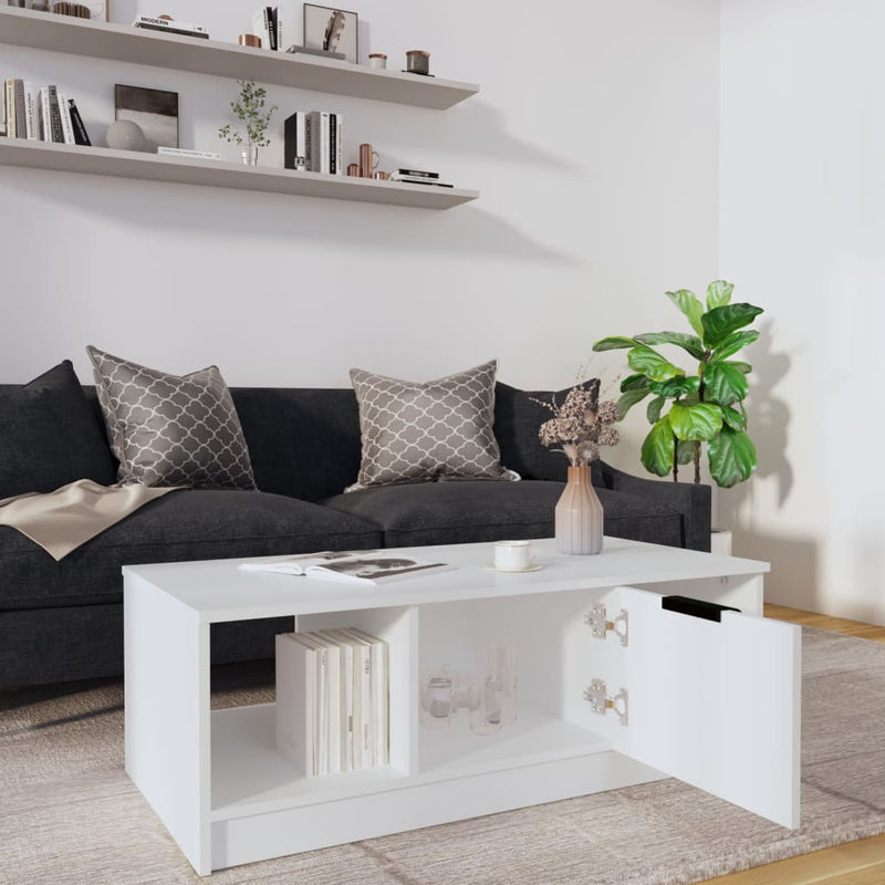 Coffee Table White 102x50x36 cm Engineered Wood Payday Deals