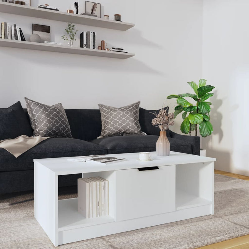 Coffee Table White 102x50x36 cm Engineered Wood Payday Deals