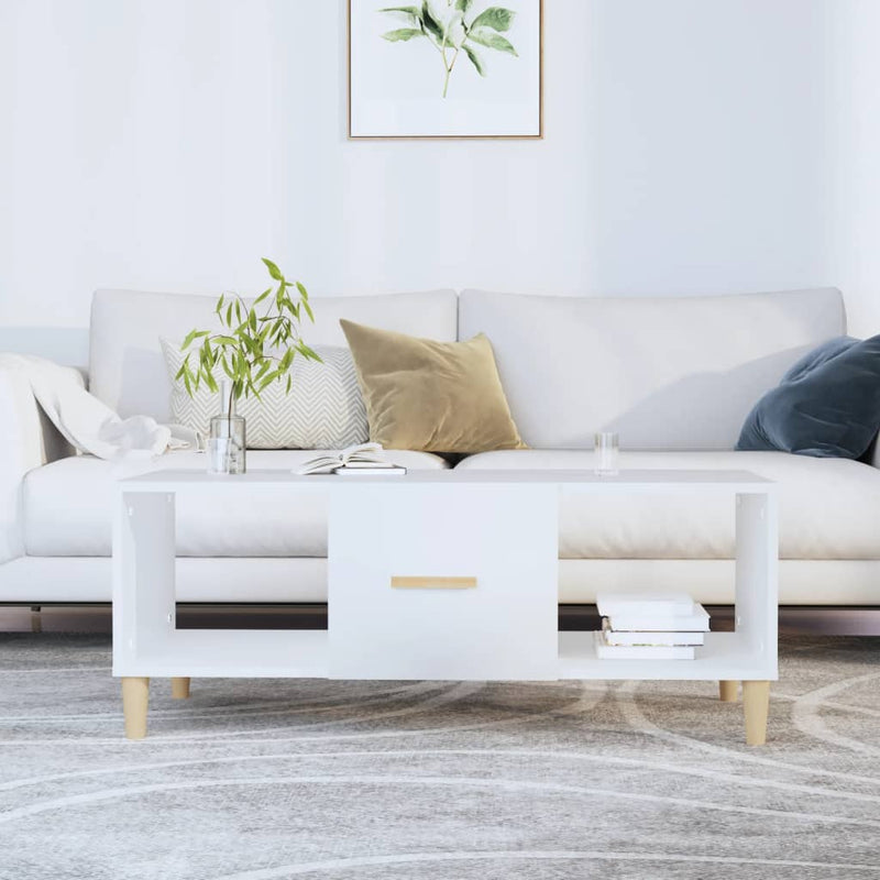 Coffee Table White 102x50x40 cm Engineered Wood Payday Deals