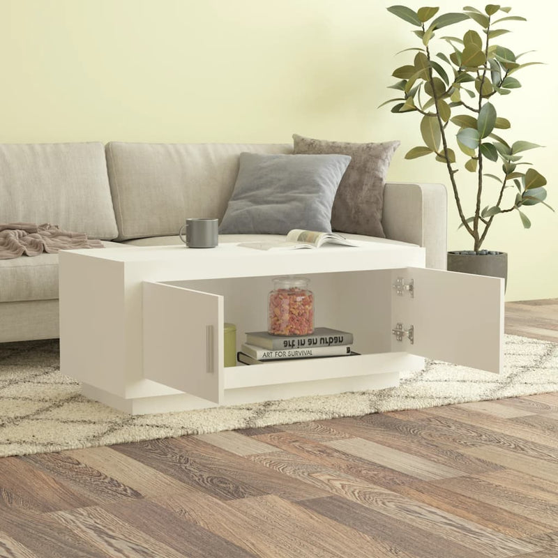 Coffee Table White 102x50x45 cm Engineered Wood Payday Deals