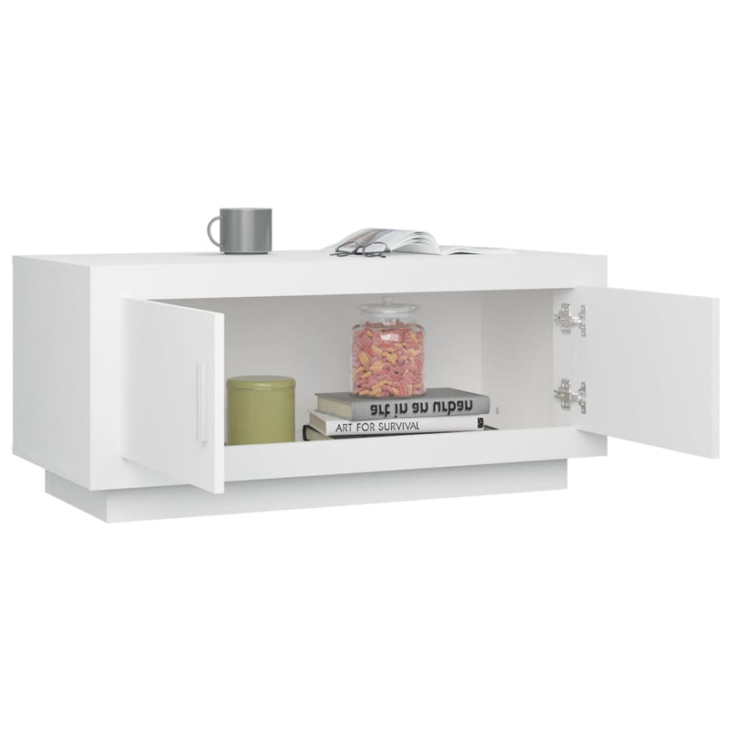 Coffee Table White 102x50x45 cm Engineered Wood Payday Deals