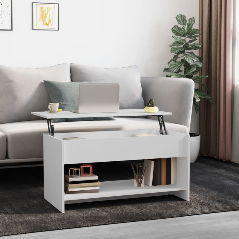 Coffee Table White 102x50x52.5 cm Engineered Wood Payday Deals
