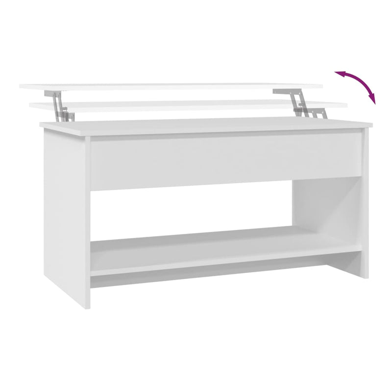 Coffee Table White 102x50x52.5 cm Engineered Wood Payday Deals