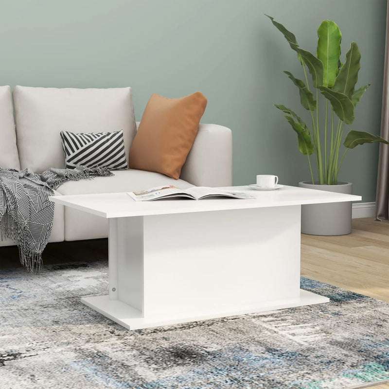 Coffee Table White 102x55.5x40 cm Engineered Wood Payday Deals