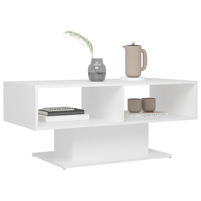Coffee Table White 103.5x50x44.5 cm Engineered Wood Payday Deals