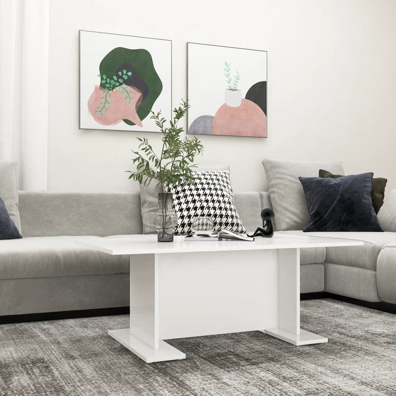 Coffee Table White 103.5x60x40 cm Engineered Wood Payday Deals