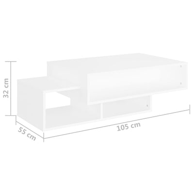 Coffee Table White 105x55x32 cm Engineered Wood Payday Deals