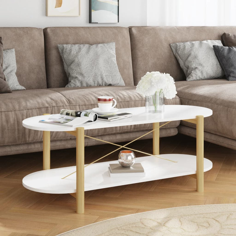 Coffee Table White 110x48x40 cm Engineered Wood Payday Deals