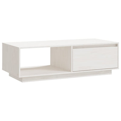 Coffee Table White 110x50x33.5 cm Solid Pinewood Payday Deals