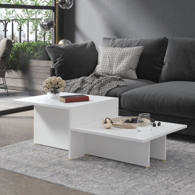 Coffee Table White 111.5x50x33 cm Engineered Wood