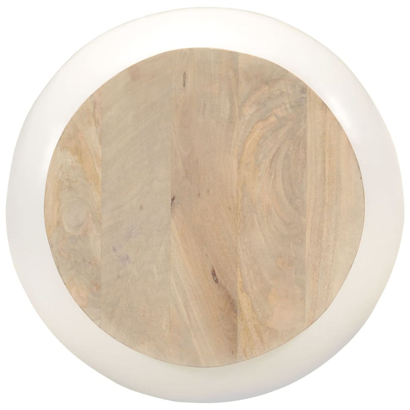 Coffee Table White 51x51x27 cm Solid Wood Mango Payday Deals