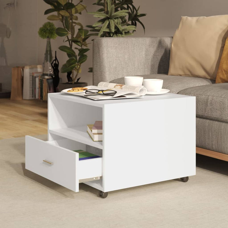 Coffee Table White 55x55x40 cm Engineered Wood Payday Deals