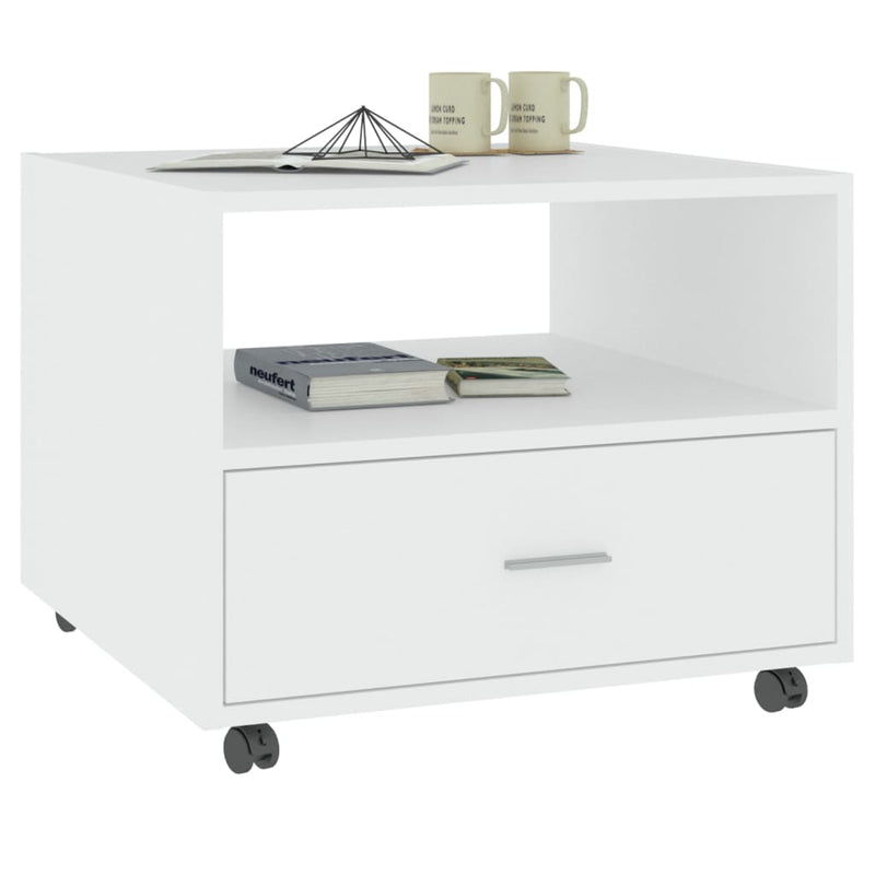 Coffee Table White 55x55x40 cm Engineered Wood Payday Deals