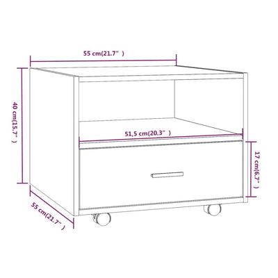 Coffee Table White 55x55x40 cm Engineered Wood Payday Deals
