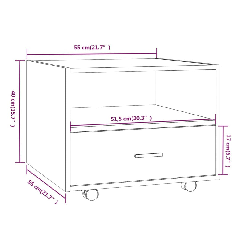Coffee Table White 55x55x40 cm Engineered Wood Payday Deals