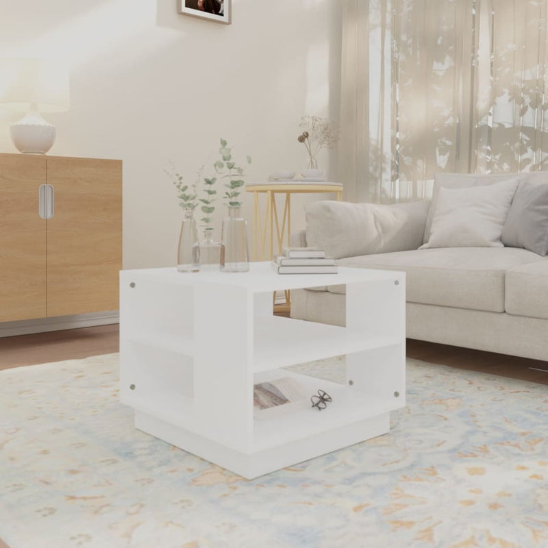 Coffee Table White 55x55x43 cm Engineered Wood Payday Deals
