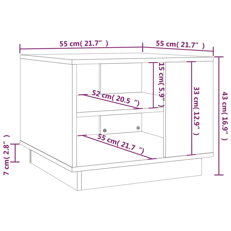 Coffee Table White 55x55x43 cm Engineered Wood Payday Deals
