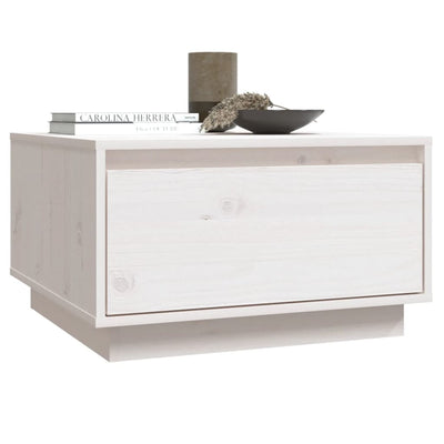 Coffee Table White 55x56x32 cm Solid Wood Pine Payday Deals