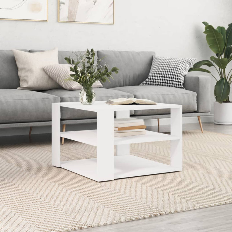 Coffee Table White 59.5x59.5x40 cm Engineered Wood Payday Deals