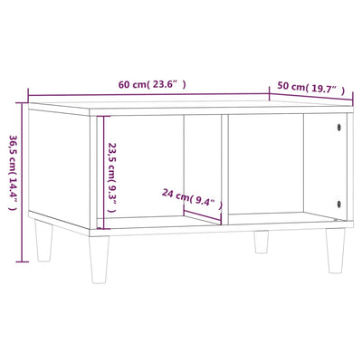 Coffee Table White 60x50x36.5 cm Engineered Wood Payday Deals