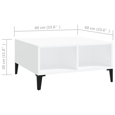 Coffee Table White 60x60x30 cm Engineered Wood Payday Deals