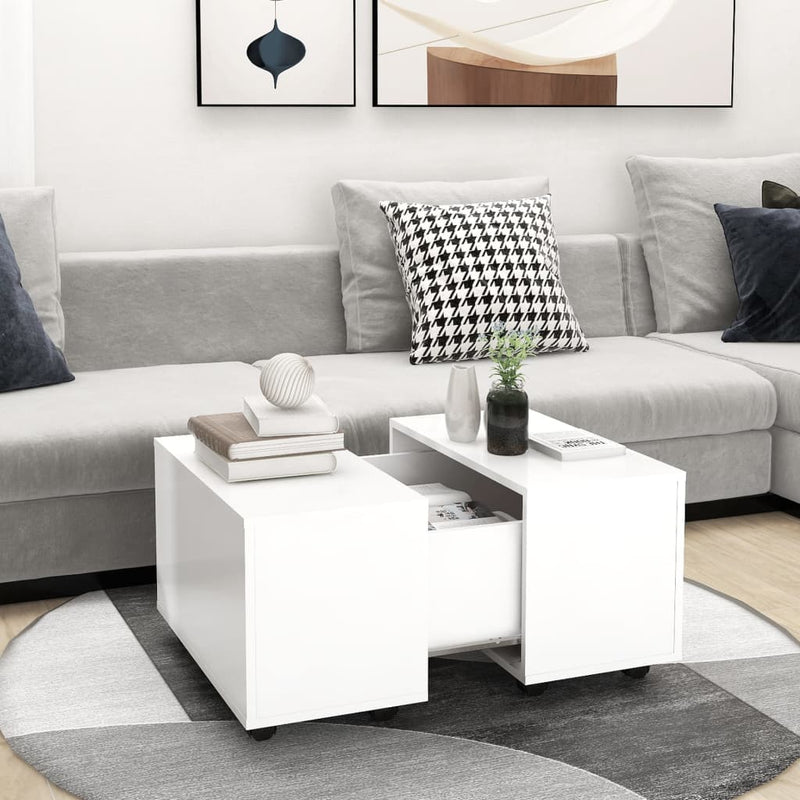 Coffee Table White 60x60x38 cm Engineered Wood Payday Deals