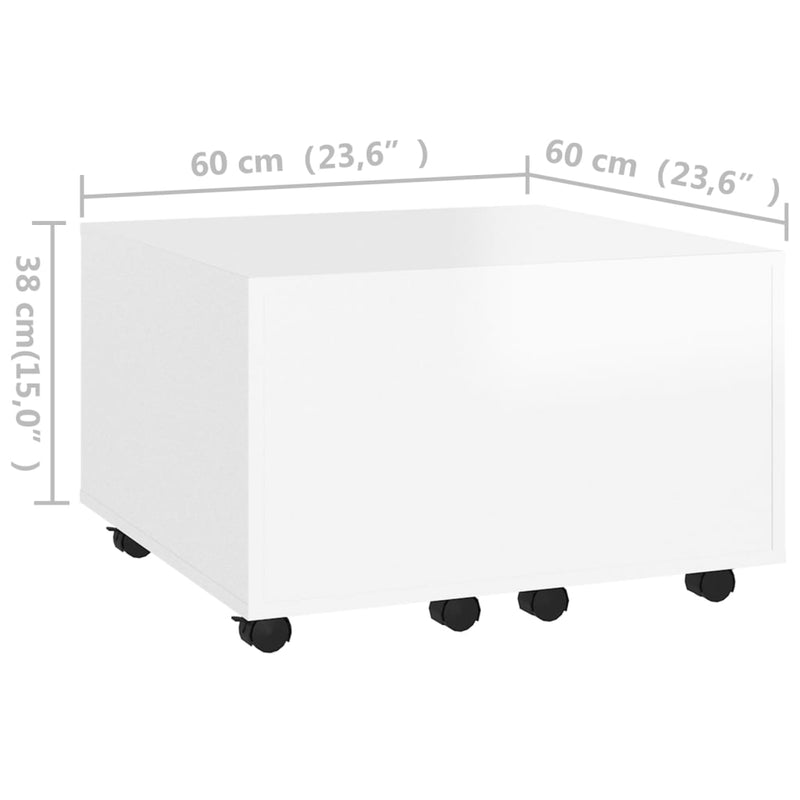 Coffee Table White 60x60x38 cm Engineered Wood Payday Deals