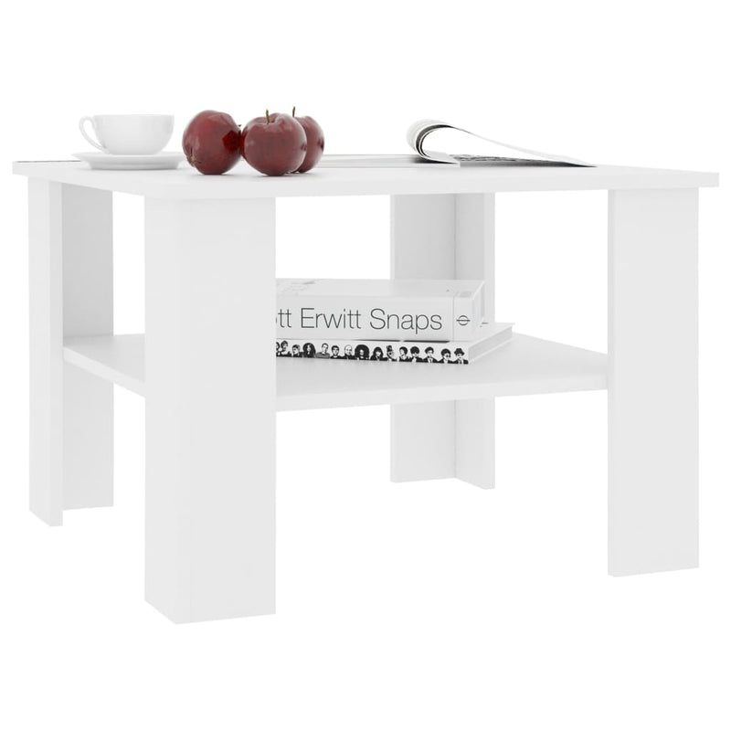 Coffee Table White 60x60x42 cm Engineered Wood Payday Deals